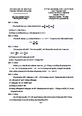 Đề thi học sinh giỏi Lớp 9 THCS cấp thành phố môn Toán - Năm học 2020-2021 - Sở giáo dục và đào tạo Thành phố Hồ Chí Minh (Có đáp án)